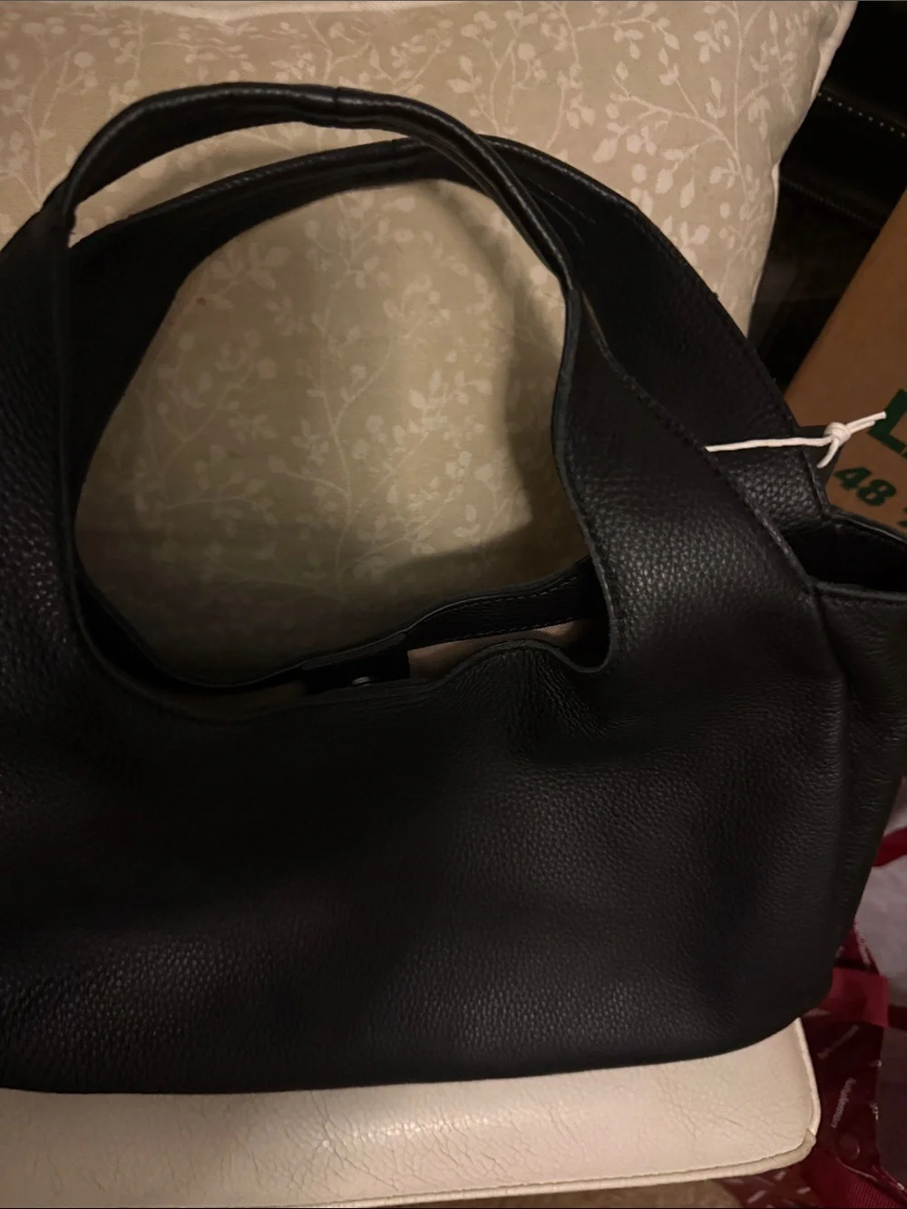 The Sak Rylan Black Leather Satchel Hobo Bag